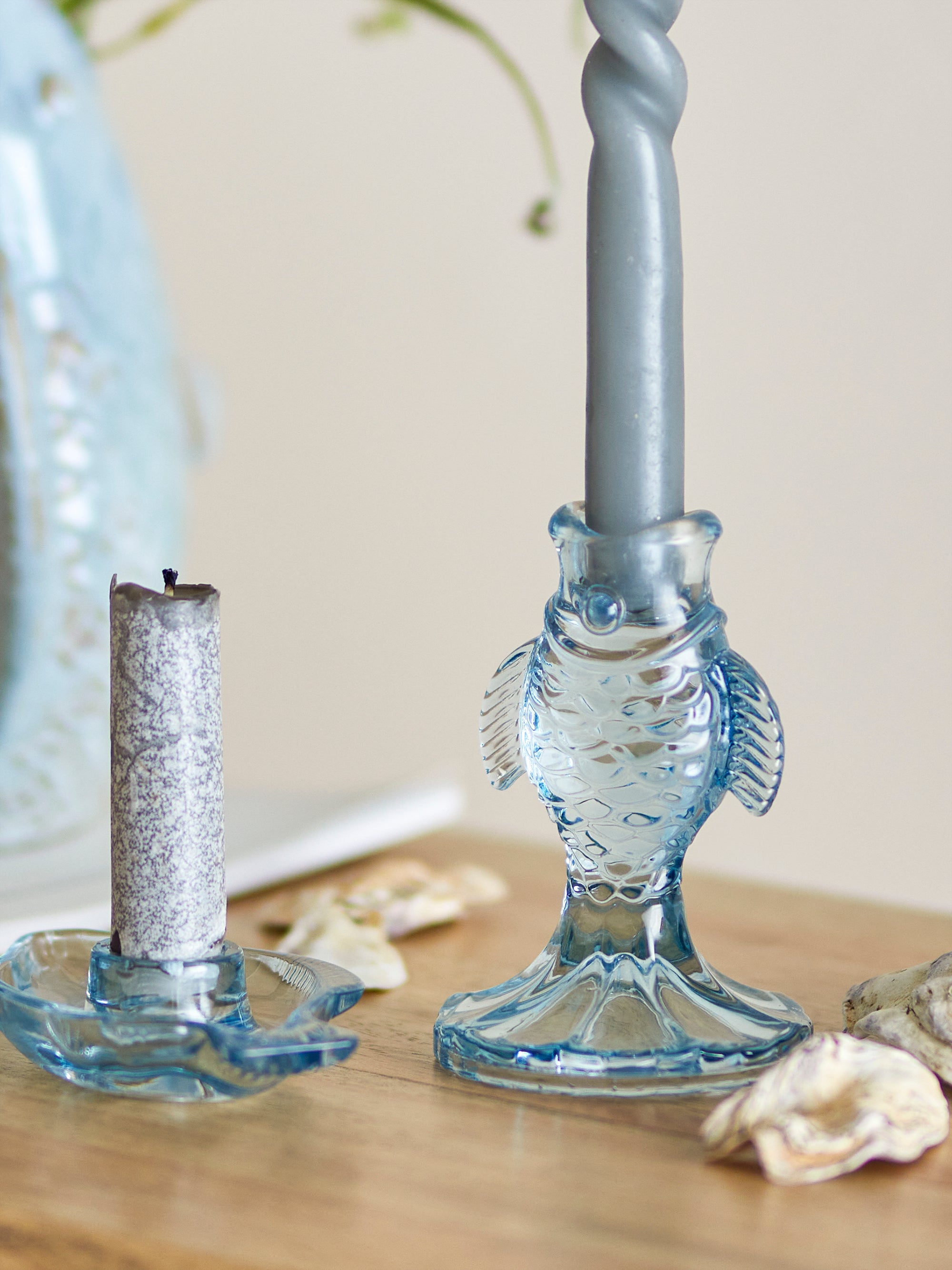 Linley - Bougeoir - Bleu - Verre