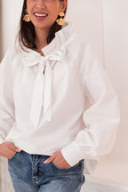JESSI Blanche - Blouse Noeud