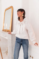 JESSI Blanche - Blouse Noeud