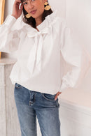 JESSI Blanche - Blouse Noeud