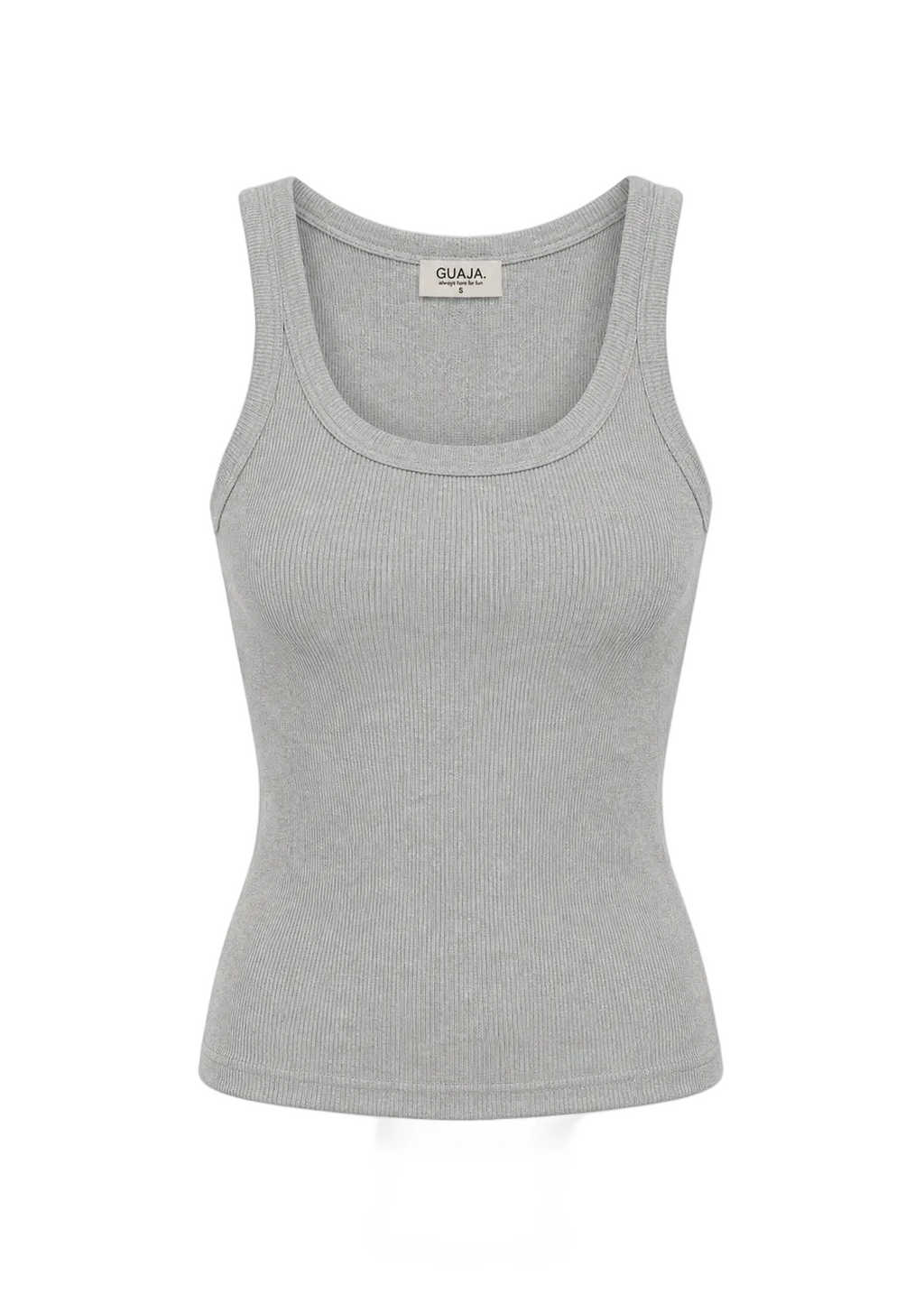 Jimmy Scoop-Neck Ribbed Tank Top - Grey