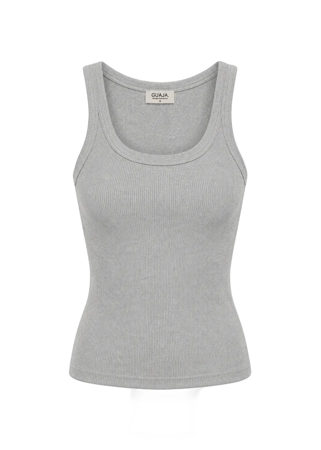 Jimmy Scoop-Neck Ribbed Tank Top - Grey