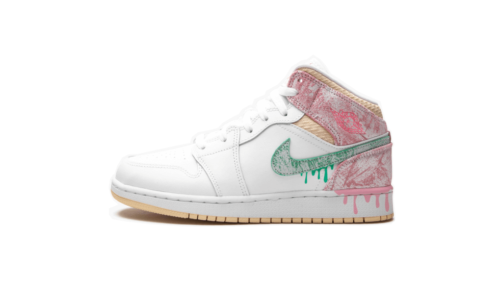 Air Jordan 1 Mid Se Paint Drip - Blanc