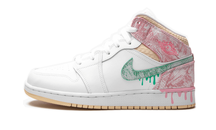 Air Jordan 1 Mid Se Paint Drip - Blanc