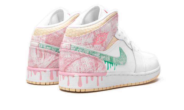 Air Jordan 1 Mid Se Paint Drip - Blanc
