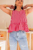 JOSIE Fuchsia- Top Peplum