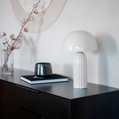 joy lampe a poser blanche champignon