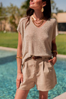 JUDY Beige - Top Lurex