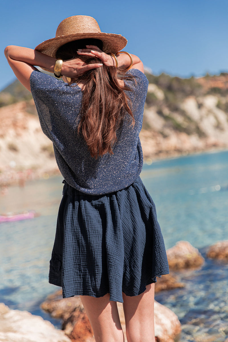 JUDY Bleu Marine - Top Lurex
