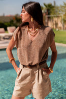 JUDY Camel - Top Lurex