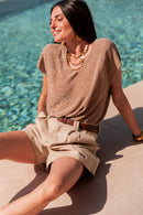 JUDY Camel - Top Lurex