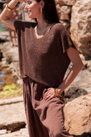 JUDY Chocolat - Top Lurex