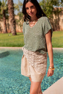 JUDY Kaki - Top Lurex