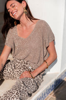 JUDY Taupe - Top Lurex