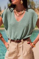 JUDY Vert Sauge - Top Lurex