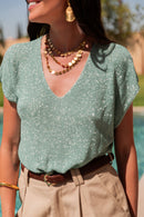 JUDY Vert Sauge - Top Lurex