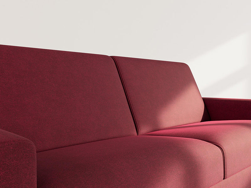 Julia - Canapé Convertible Couchage Quotidien - 3 Places - Tissu - Prune