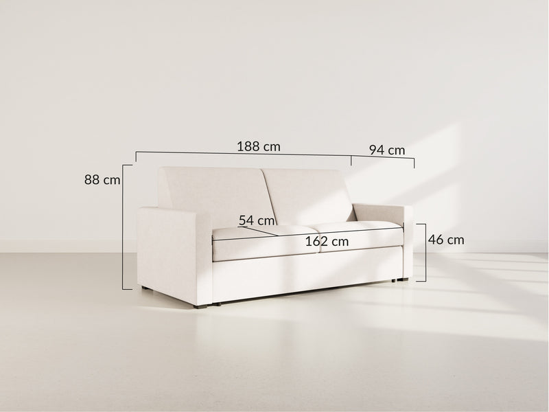 Julia - Canapé Convertible Couchage Quotidien - 3 Places - Tissu - Prune