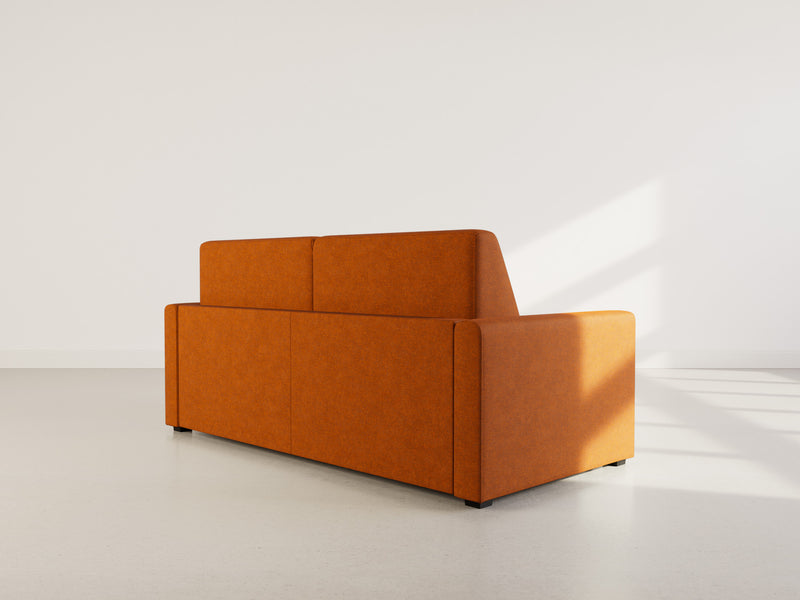 Julia - Sofá cama convertible de uso diario - 3 plazas - Tela - Óxido