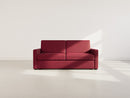 Julia - Canapé Convertible Couchage Quotidien - 3 Places - Tissu - Prune