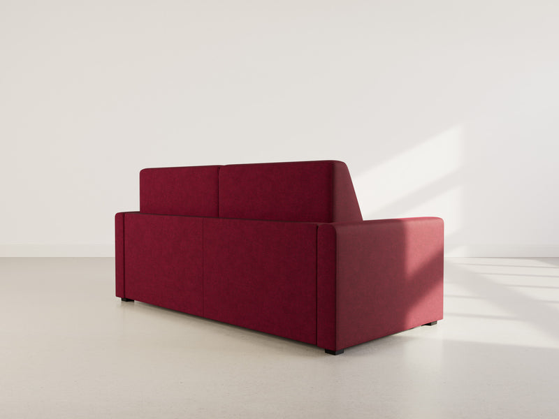 Julia - Canapé Convertible Couchage Quotidien - 3 Places - Tissu - Prune