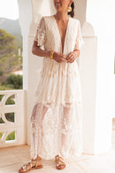 JULIETTE Beige - Robe Dentelle