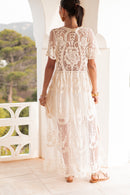 JULIETTE Beige - Robe Dentelle