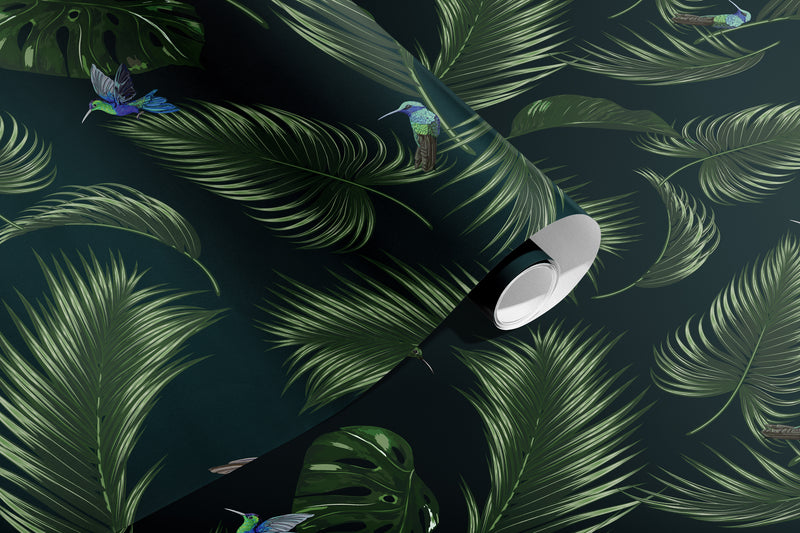 Papel pintado de la selva - Pato azul