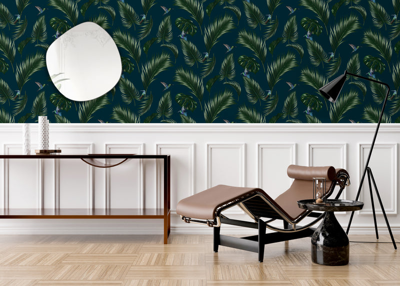 Papel pintado de la selva - Pato azul