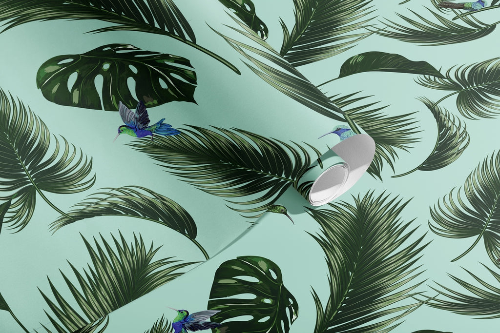 Tapetenrolle Jungle – Wassergrün
