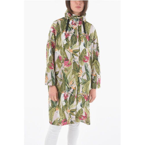 Trench Jungle Motif Chemung Oversized Trench With Extractable Hood