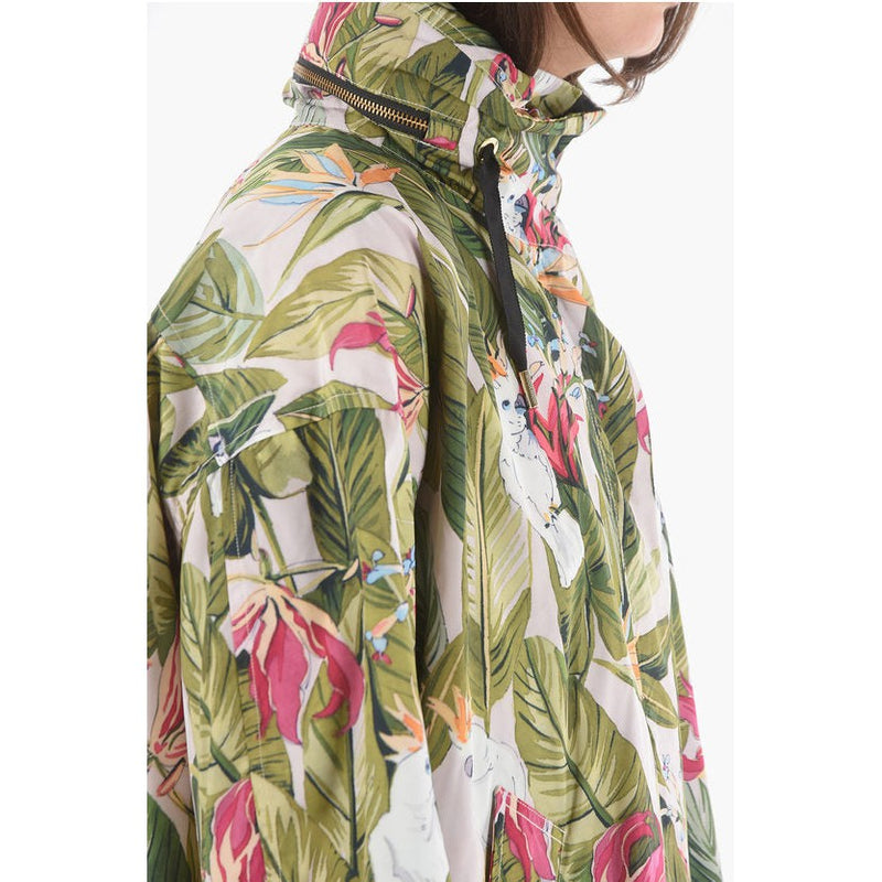 Trench Jungle Motif Chemung Oversized Trench With Extractable Hood