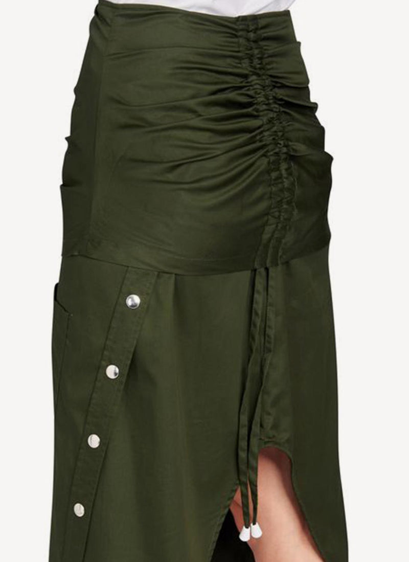 Thebe Magugu - Jupe Avec Studs - Dark Green - Femme