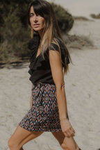 Carlitta Skirt - Eve Print Black Background