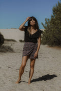 Carlitta Skirt - Eve Print Black Background