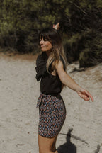 Carlitta Skirt - Eve Print Black Background