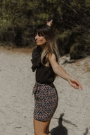 Plume Paris - Falda Carlitta - Eve Estampado Fondo Negro