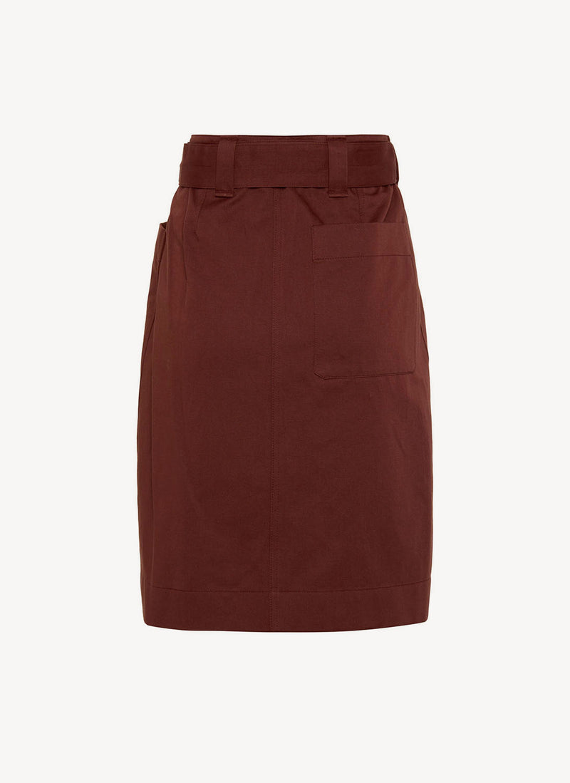 Lemaire - Jupe Courte Ceinturée - Brown - Femme