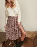 Ariel Elasticated Skirt - Burgundy
