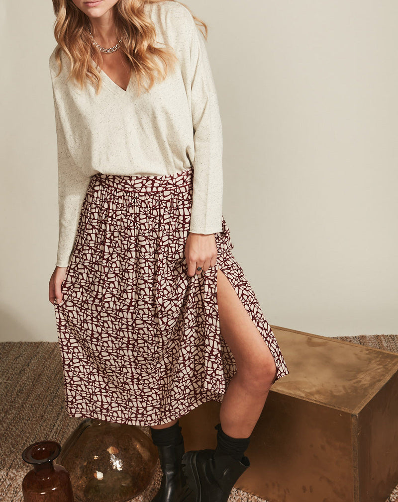 Stella Forest - Ariel Elastic Skirt - Burgundy