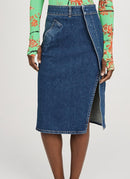 Stella Mccartney - Jupe En Jean Vintage Wrap - Bleu - Femme