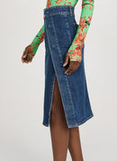 Stella Mccartney - Jupe En Jean Vintage Wrap - Bleu - Femme