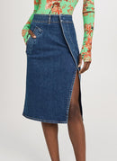 Stella Mccartney - Jupe En Jean Vintage Wrap - Bleu - Femme