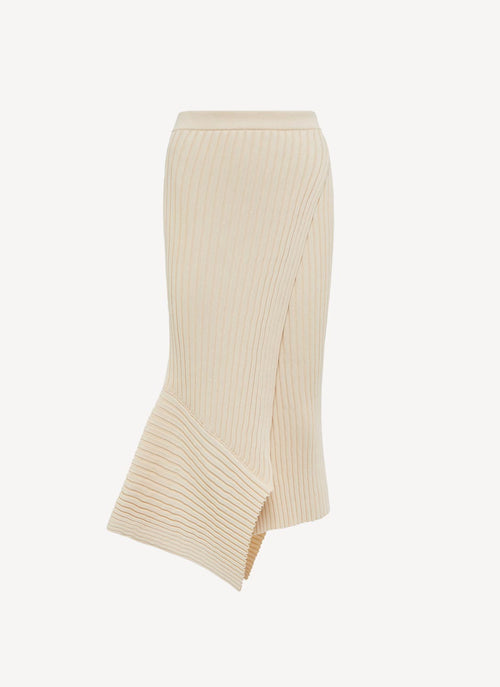 Stella Mccartney - Jupe En Maille Elevated Cotton Rib - Blanc - Femme