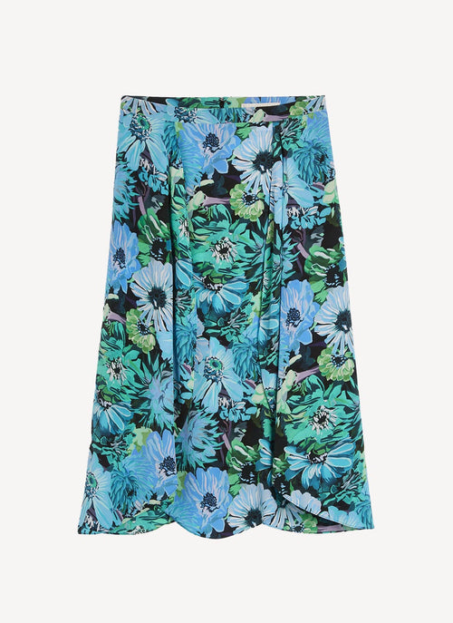 Stella Mccartney - Jupe Flower Print - Bleu - Femme