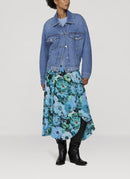 Stella Mccartney - Jupe Flower Print - Bleu - Femme