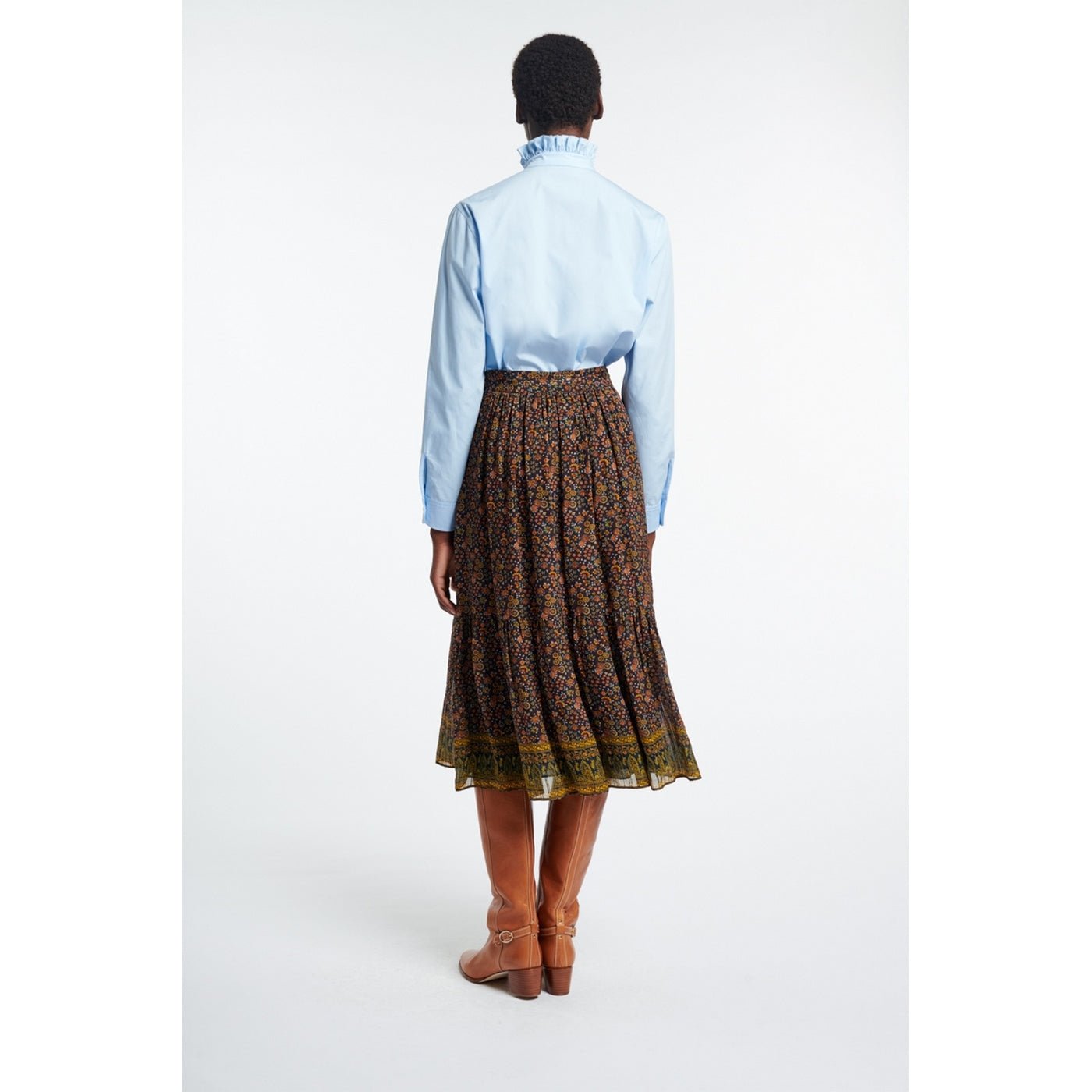 Falda Midi Soledad - Marino