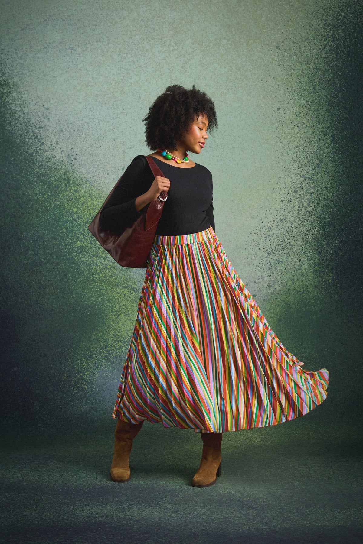 JUPE PAULA FUZZY STRIPES