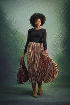 JUPE PAULA FUZZY STRIPES