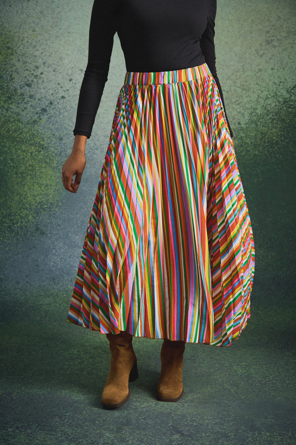 JUPE PAULA FUZZY STRIPES